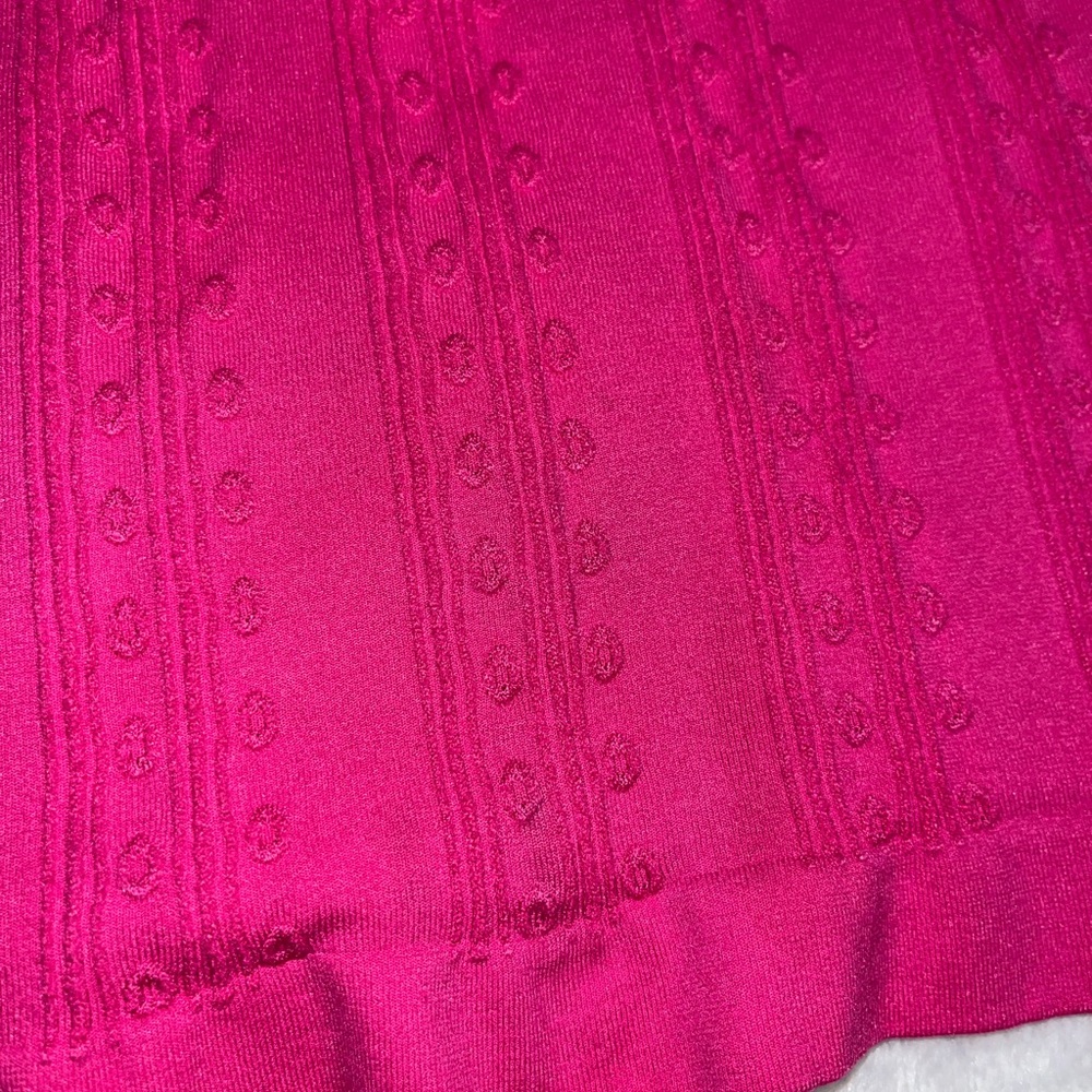 Vintage Y2K Bedazzled Sequin Pink Floral Fitted Top - Picture 6 of 7
